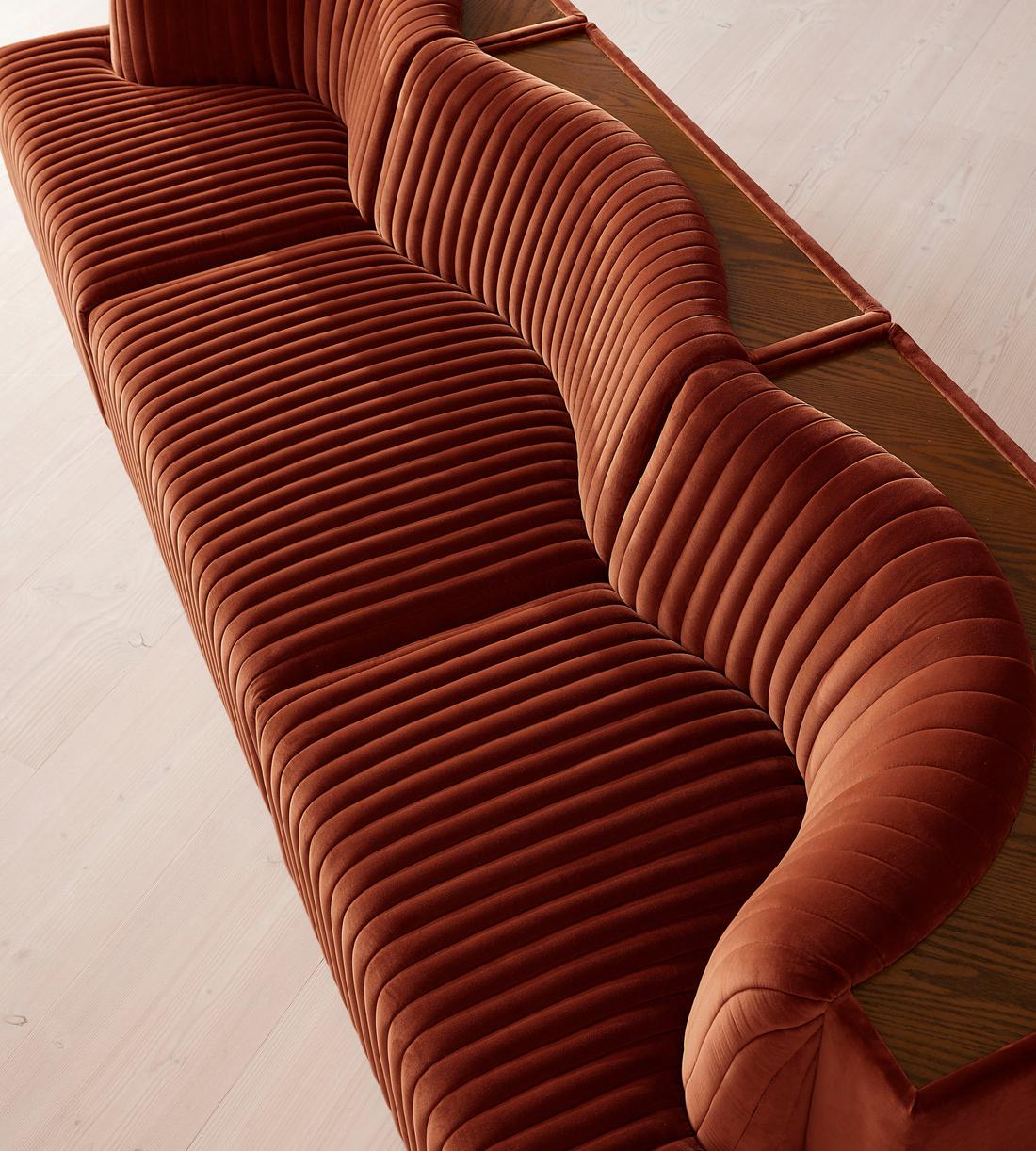 Hamish Modular Sofa - Four Seater - Velvet - Rust - Images - Image 5