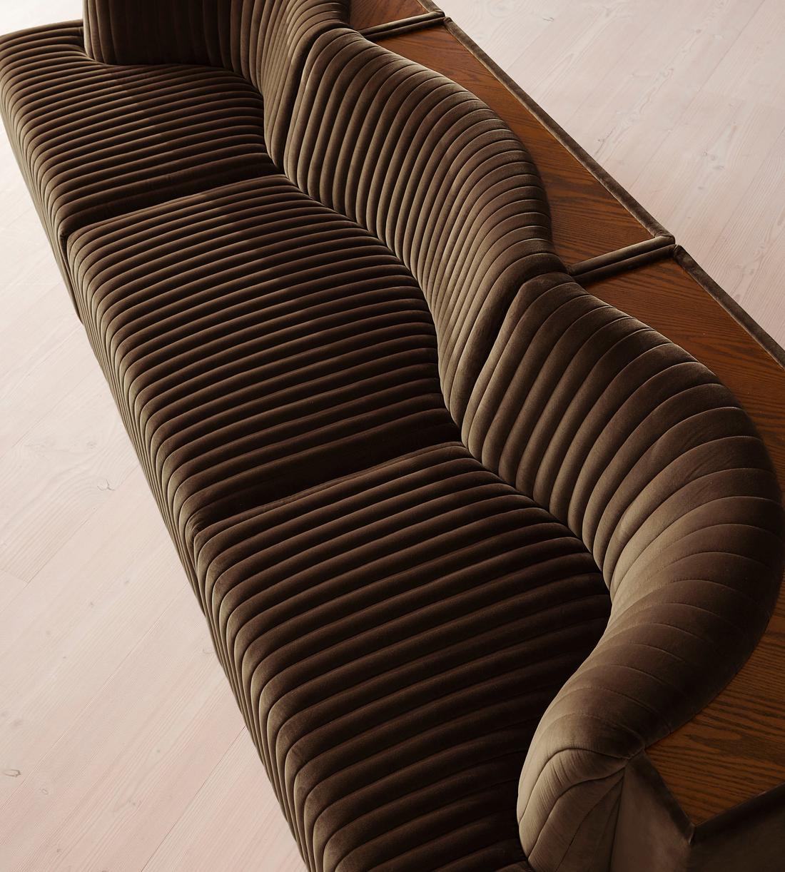 Hamish Sectional Sofa - Four Seater - Velvet - Chocolate - US - Images - Image 5