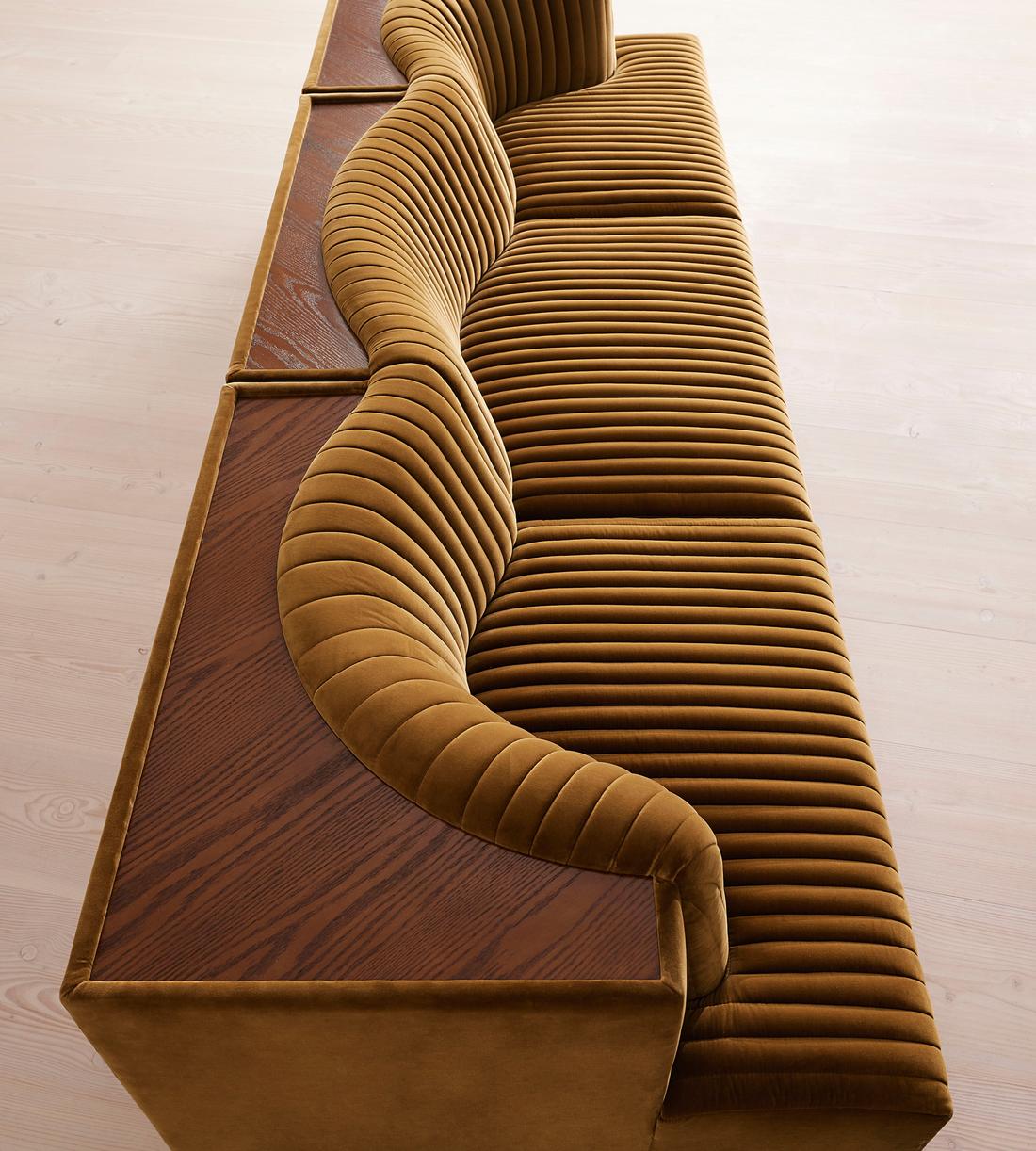 Hamish Modular Sofa - Four Seater - Velvet - Mustard - Images - Image 5