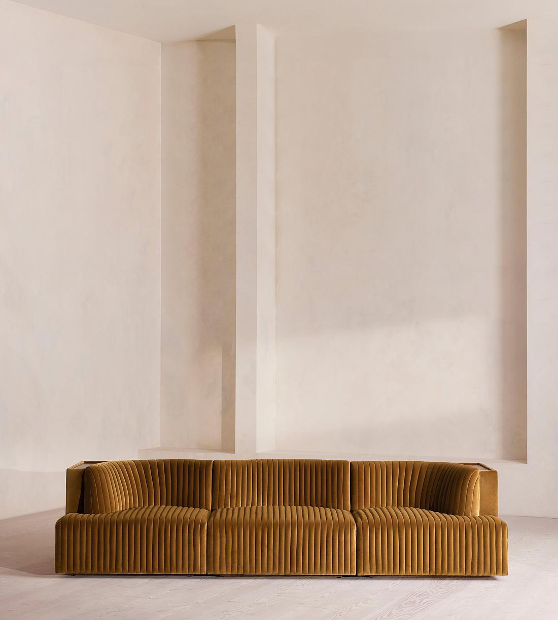 Hamish Modular Sofa - Four Seater - Velvet - Mustard - Listing - Image 1