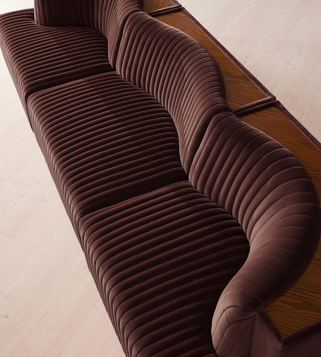 Hamish Sectional Sofa - Four Seater - Velvet - Aubergine - US - Images - Image 5