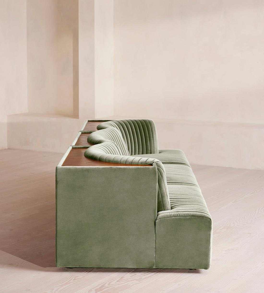 Hamish Sectional Sofa - Four Seater - Velvet - Seafoam US - Images - Image 3