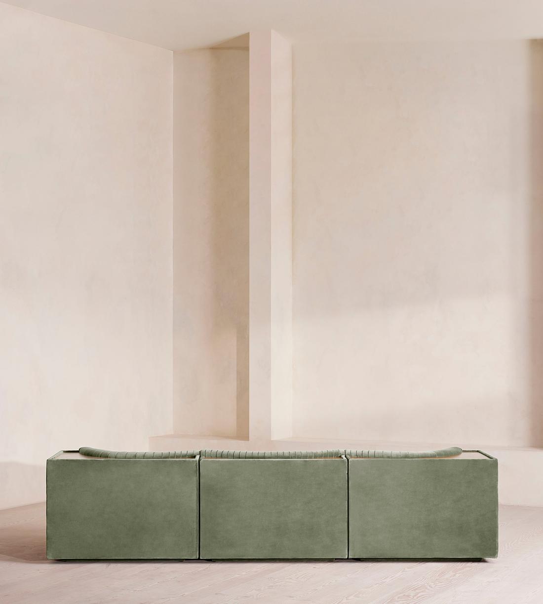 Hamish Sectional Sofa - Four Seater - Velvet - Seafoam US - Images - Image 4