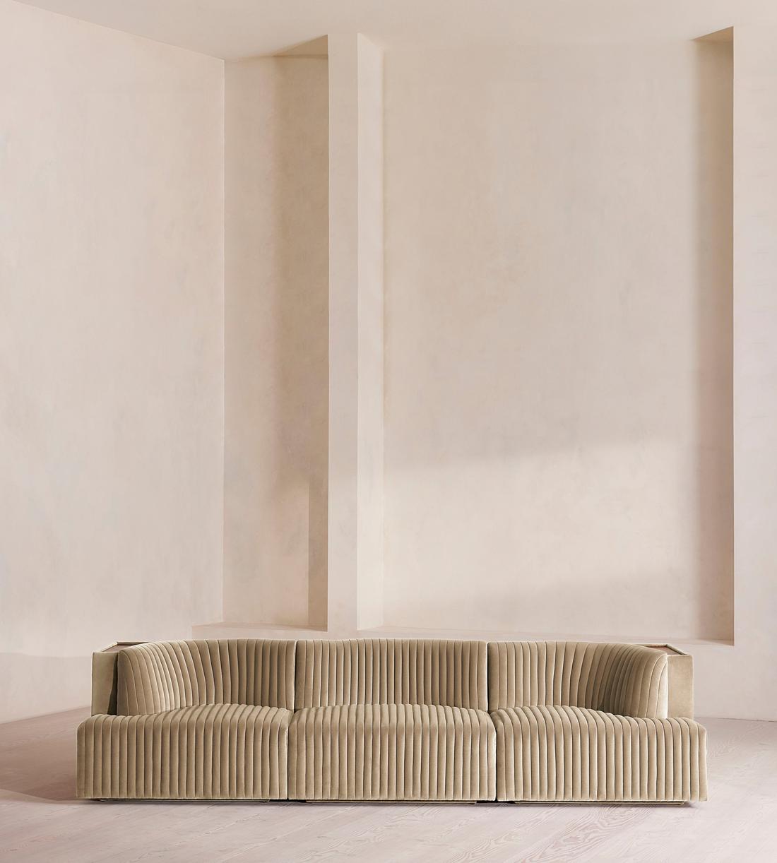 Hamish Modular Sofa - Four Seater - Velvet - Oyster - UK - Listing - Image 1