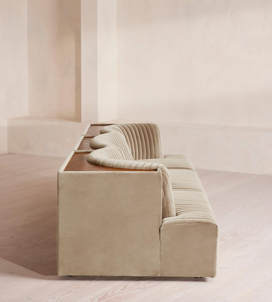 Hamish Sectional Sofa - Four Seater - Velvet - Oyster - US - Images - Image 3