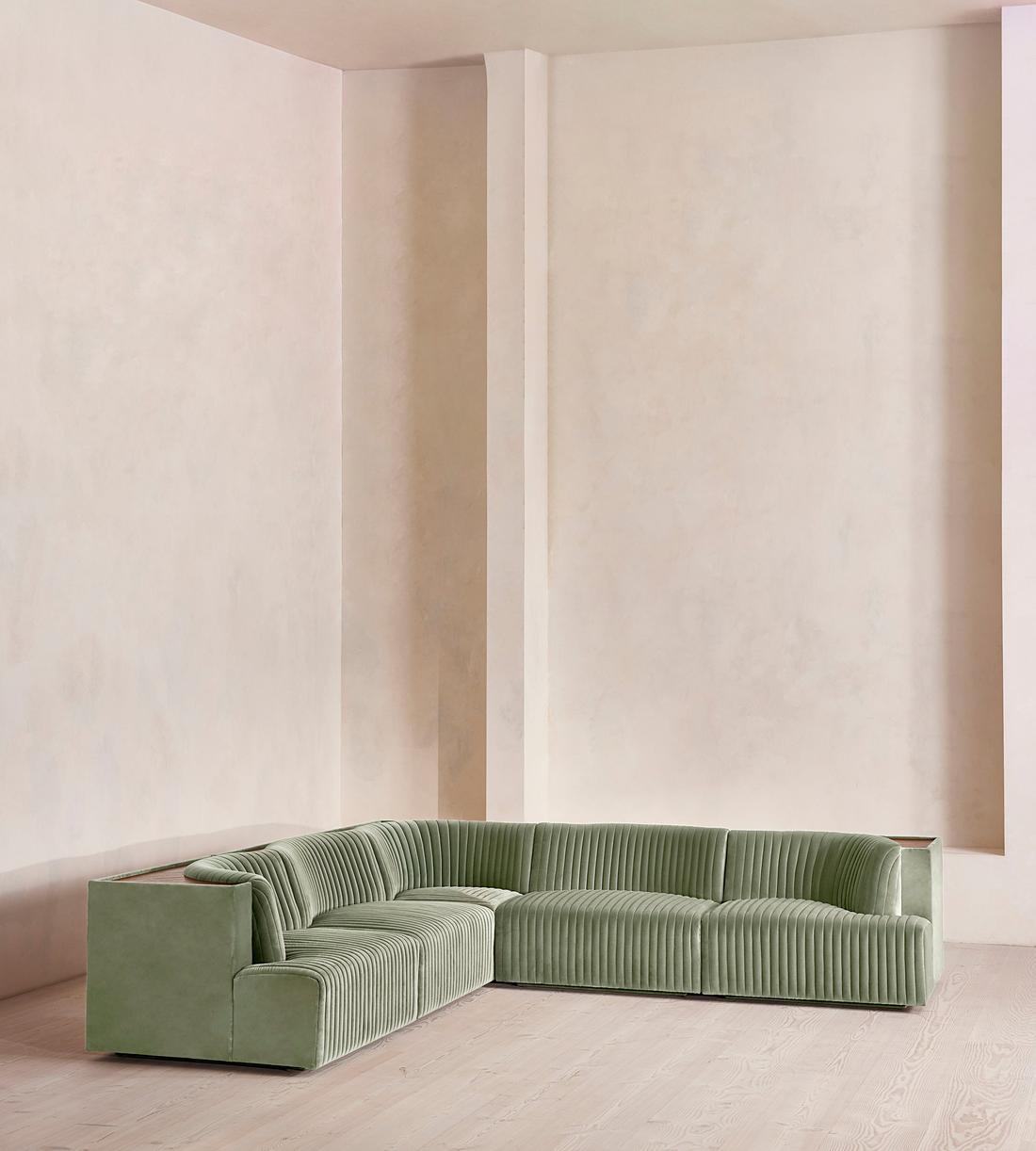 Hamish Modular Sofa - Corner Sofa - Velvet - Seafoam - UK - Listing - Image 2