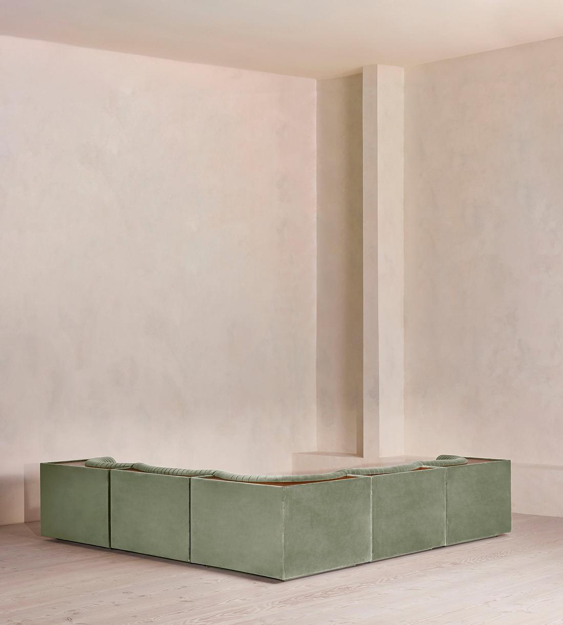 Hamish Sectional Sofa - Corner Sofa - Velvet - Seafoam US - Images - Image 4