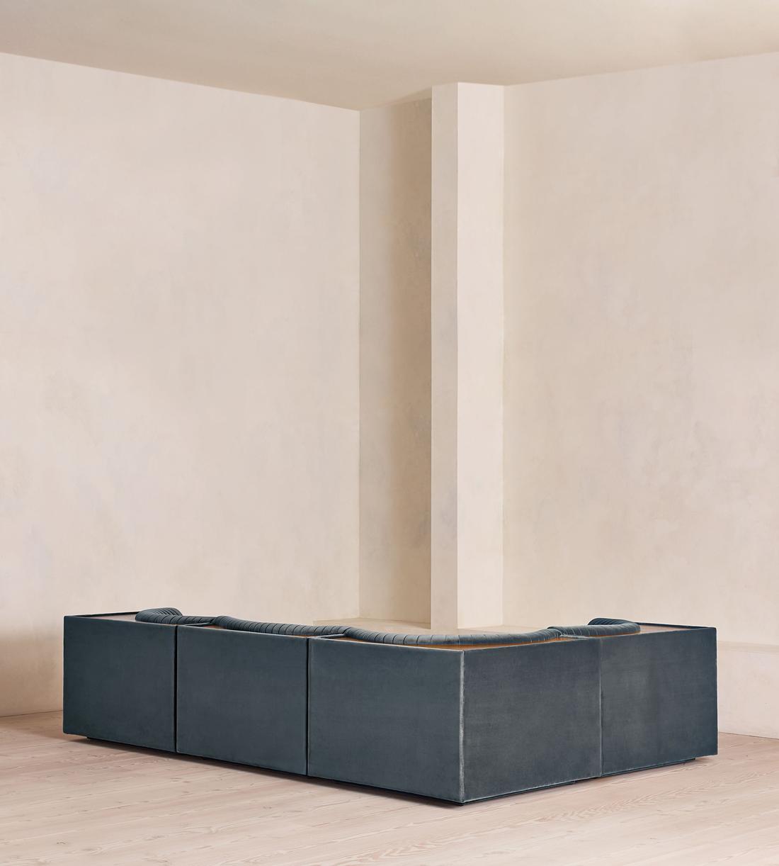 Hamish Modular Sofa - L-Shaped Sofa - Velvet - Grey Blue - UK - Images - Image 3