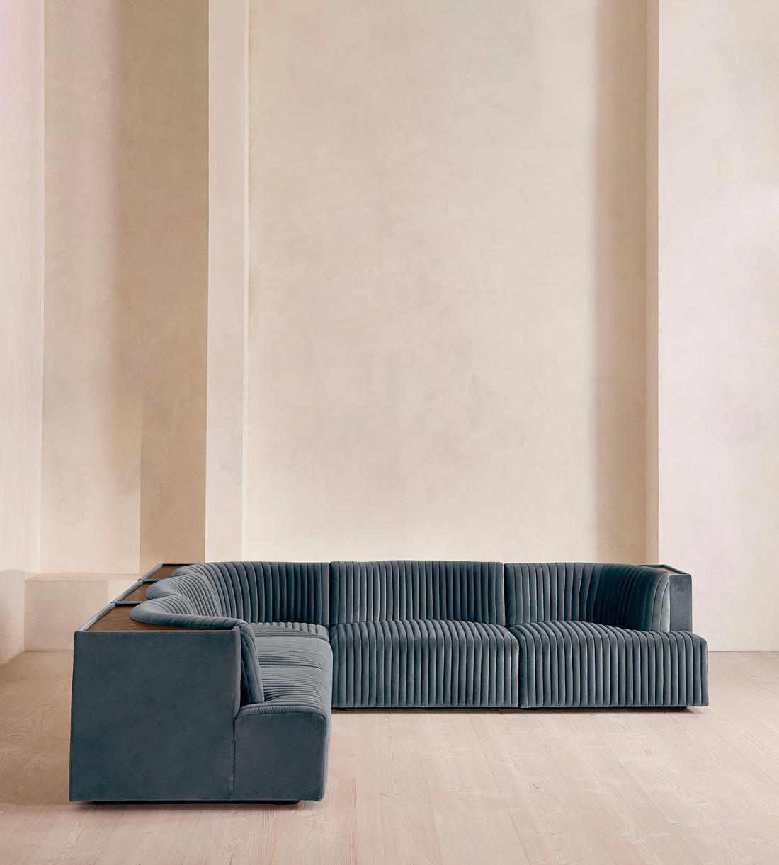Hamish Modular Sofa - Corner Sofa - Velvet - Grey Blue - Images - Image 3