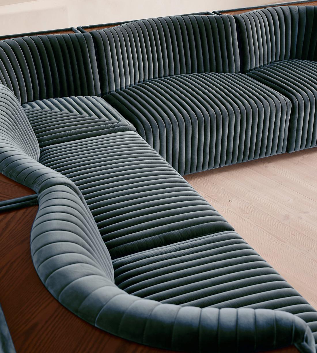 Hamish Modular Sofa - Corner Sofa - Velvet - Grey Blue - Images - Image 5