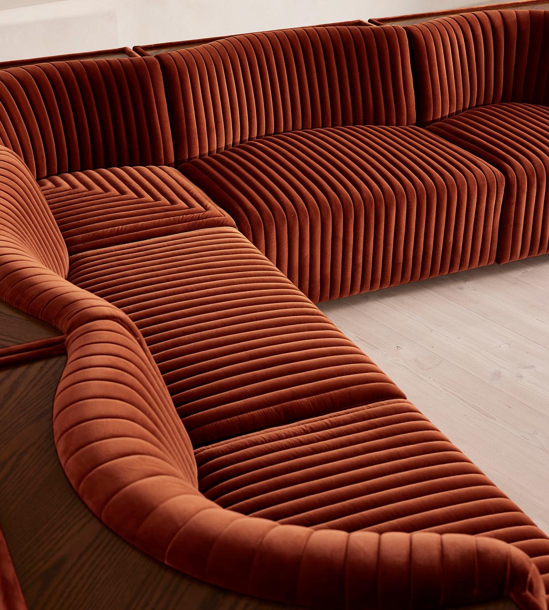 Hamish Modular Sofa - Corner Sofa - Velvet - Rust - Images - Image 5