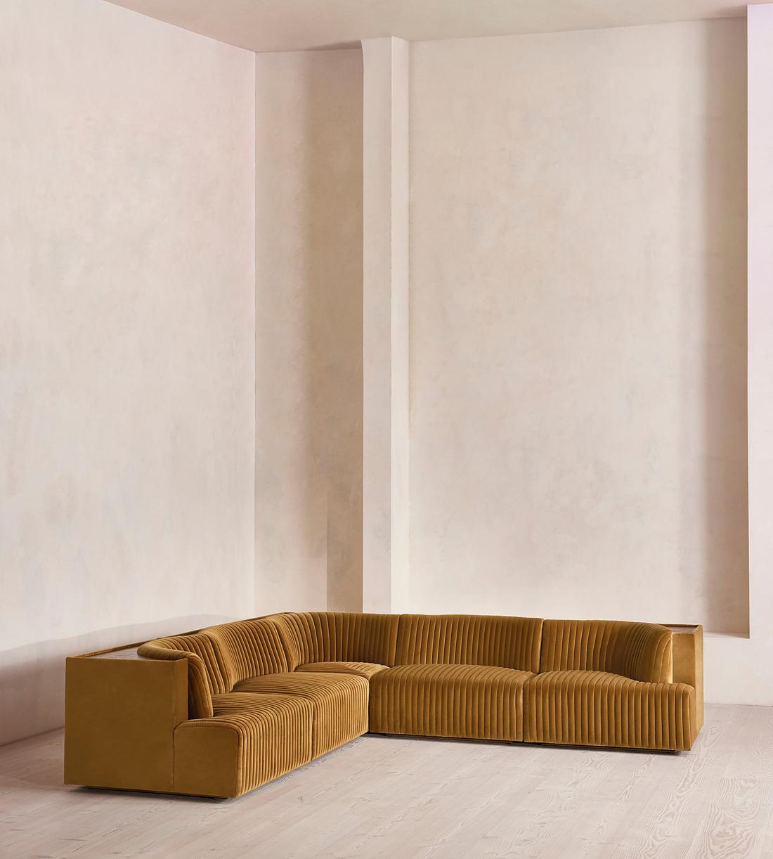 Hamish Modular Sofa - Corner Sofa - Velvet - Mustard - Listing - Image 4