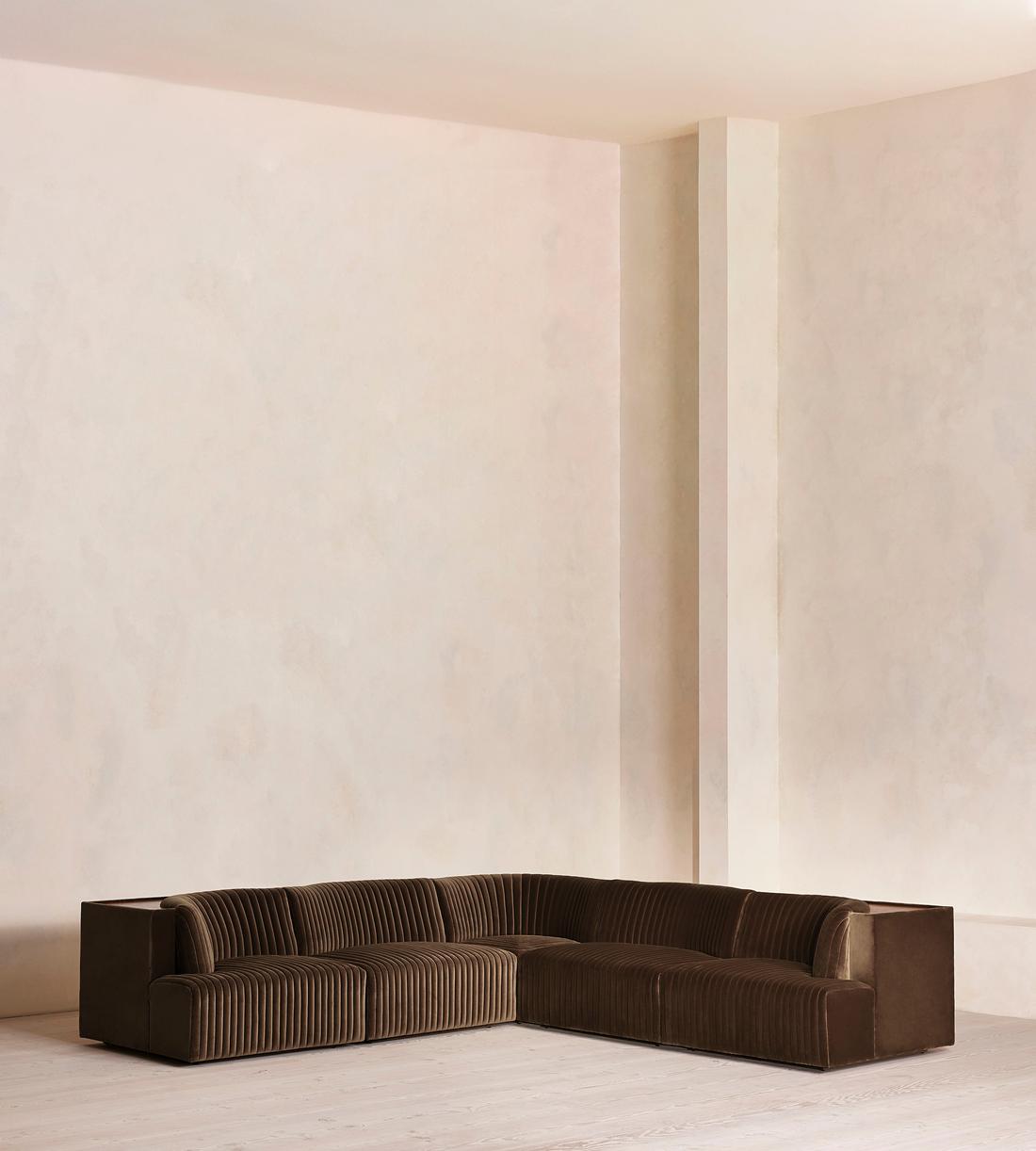 Hamish Modular Sofa - Corner Sofa - Velvet - Chocolate - Listing - Image 1