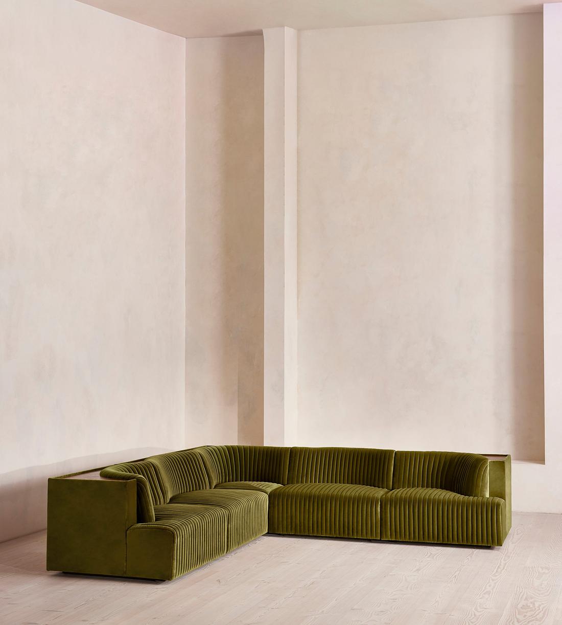 Hamish Modular Sofa - Corner Sofa - Velvet - Olive - Listing - Image 2