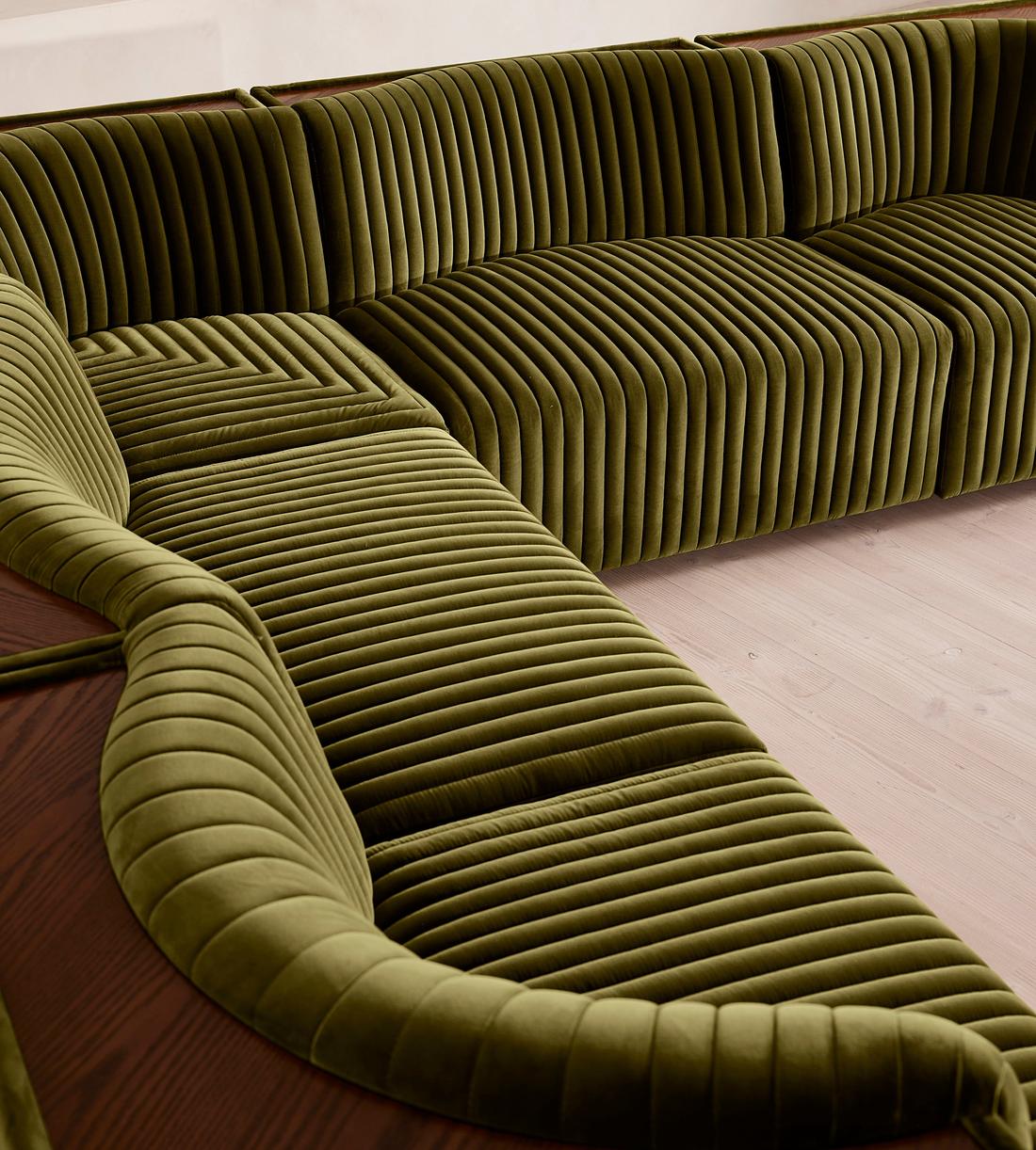 Hamish Modular Sofa - Corner Sofa - Velvet - Olive - Images - Image 5
