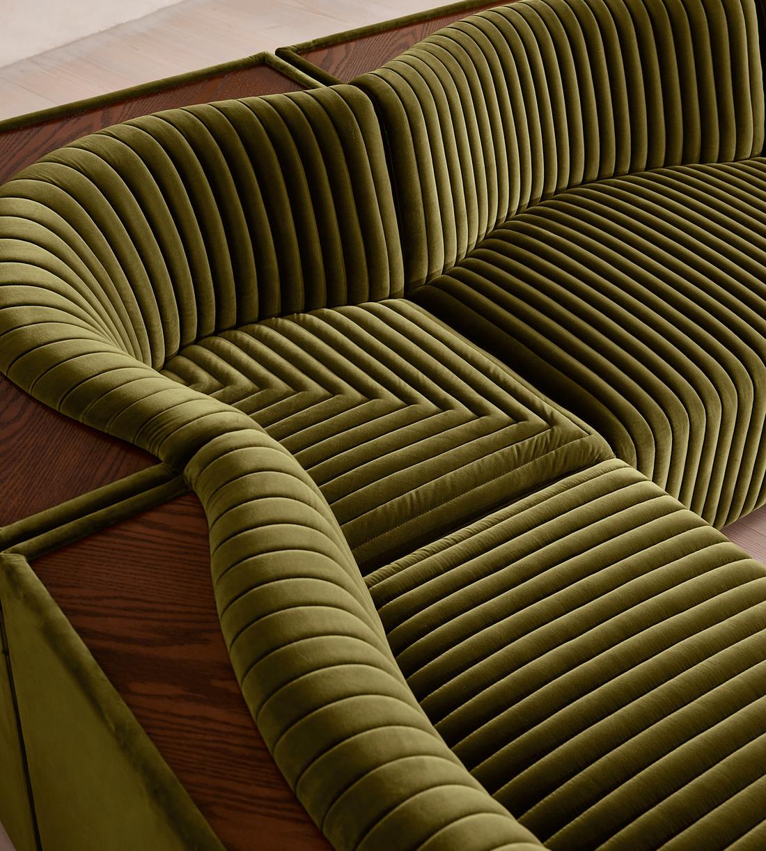 Hamish Modular Sofa - Corner Sofa - Velvet - Olive - Images - Image 6
