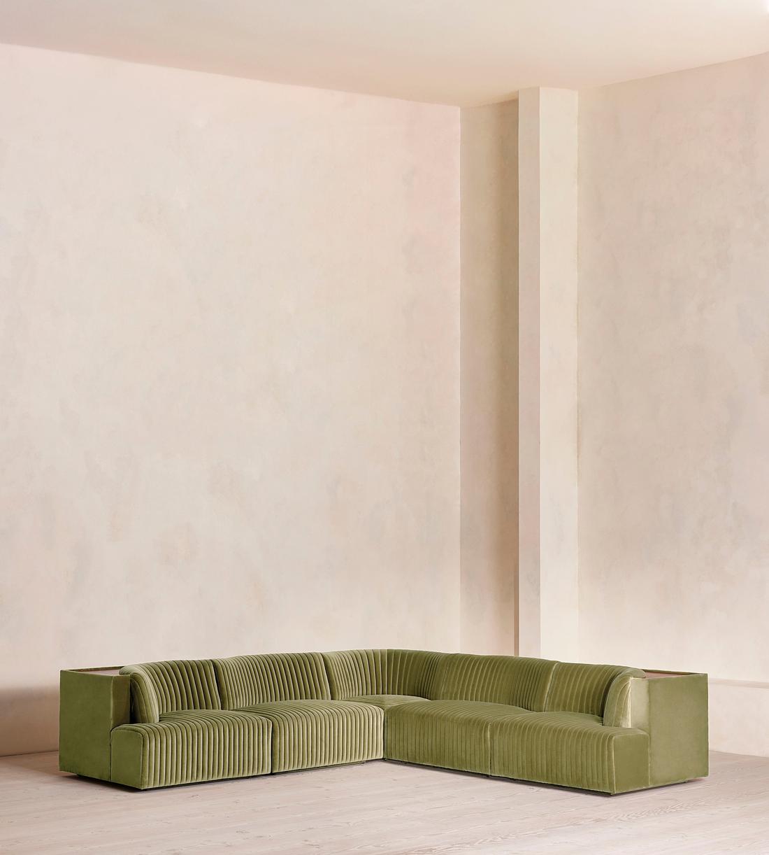 Hamish Modular Sofa - Corner Sofa - Velvet - Lichen - Listing - Image 1
