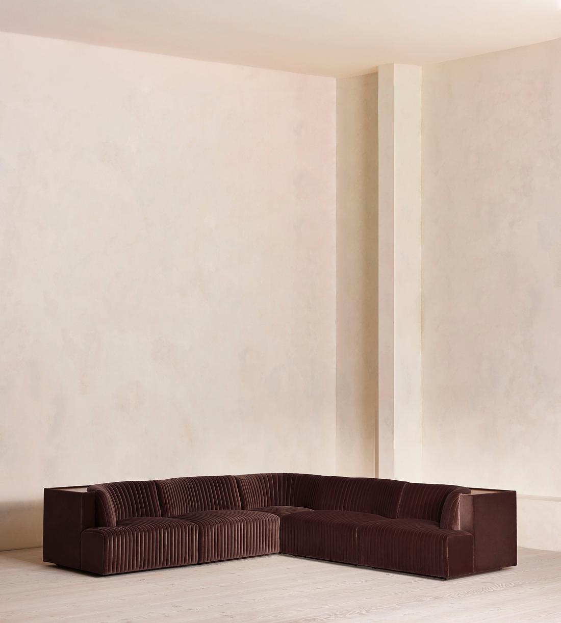 Hamish Modular Sofa - Corner Sofa - Velvet - Aubergine - UK - Listing - Image 1