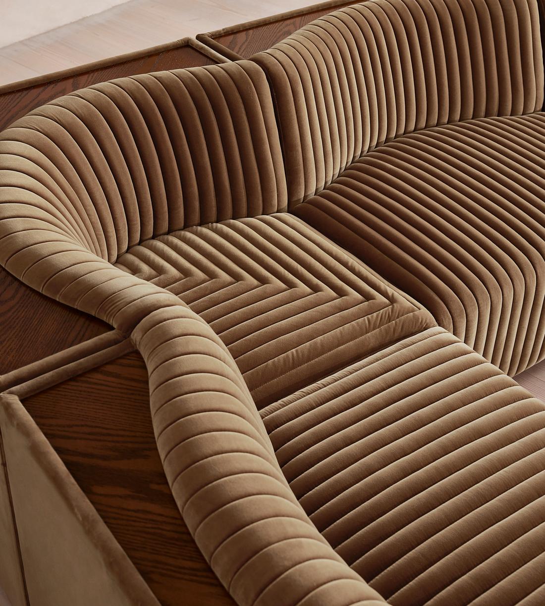 Hamish Sectional Sofa - Corner Sofa - Velvet - Truffle - US - Images - Image 6