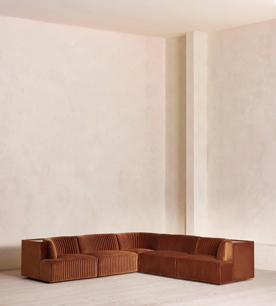 Hamish Modular Sofa - Corner Sofa - Velvet - Cinnamon - UK - Listing - Image 1