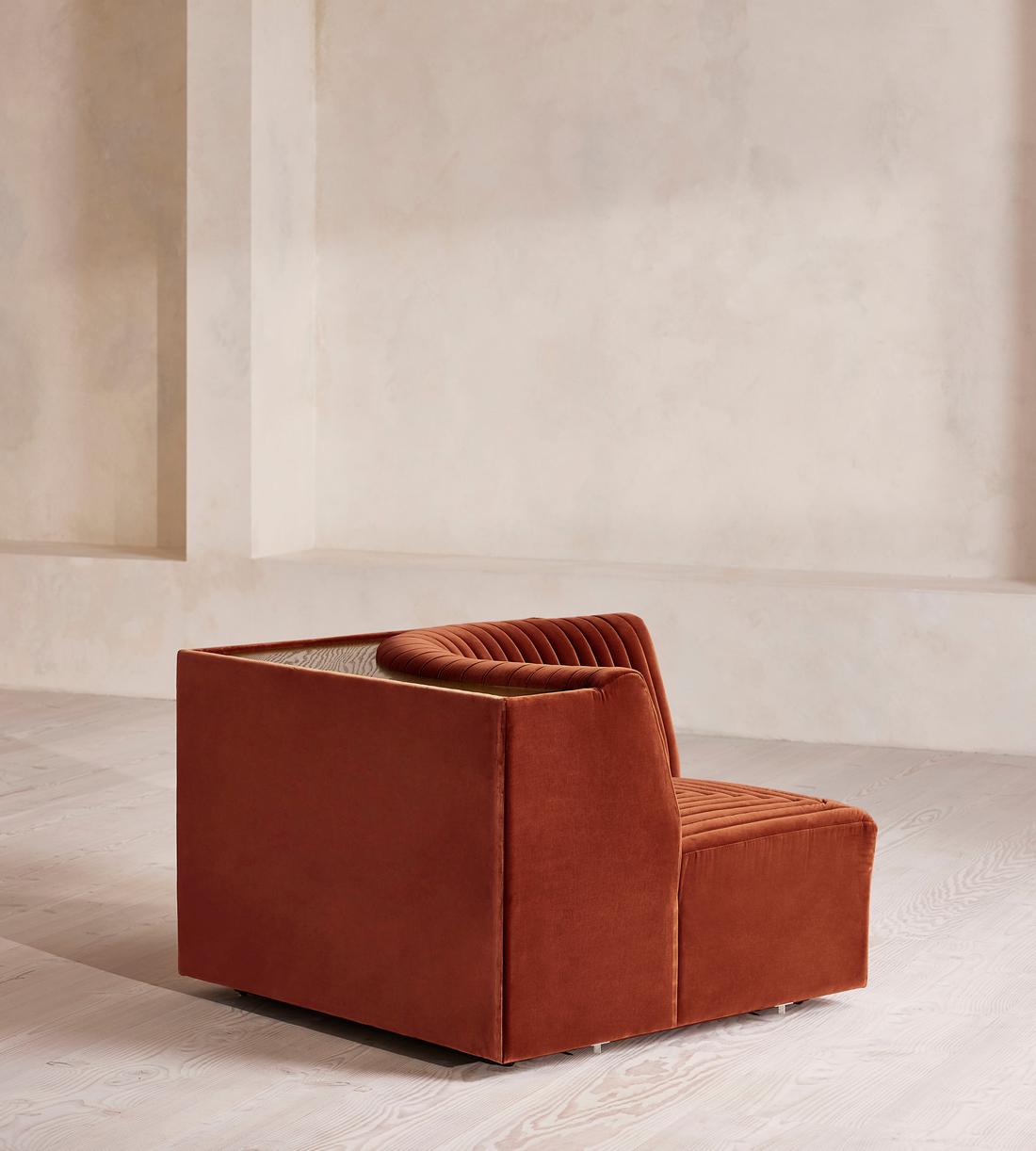 Hamish Sectional Sofa - Corner Module - Velvet - Rust - US - Image 9