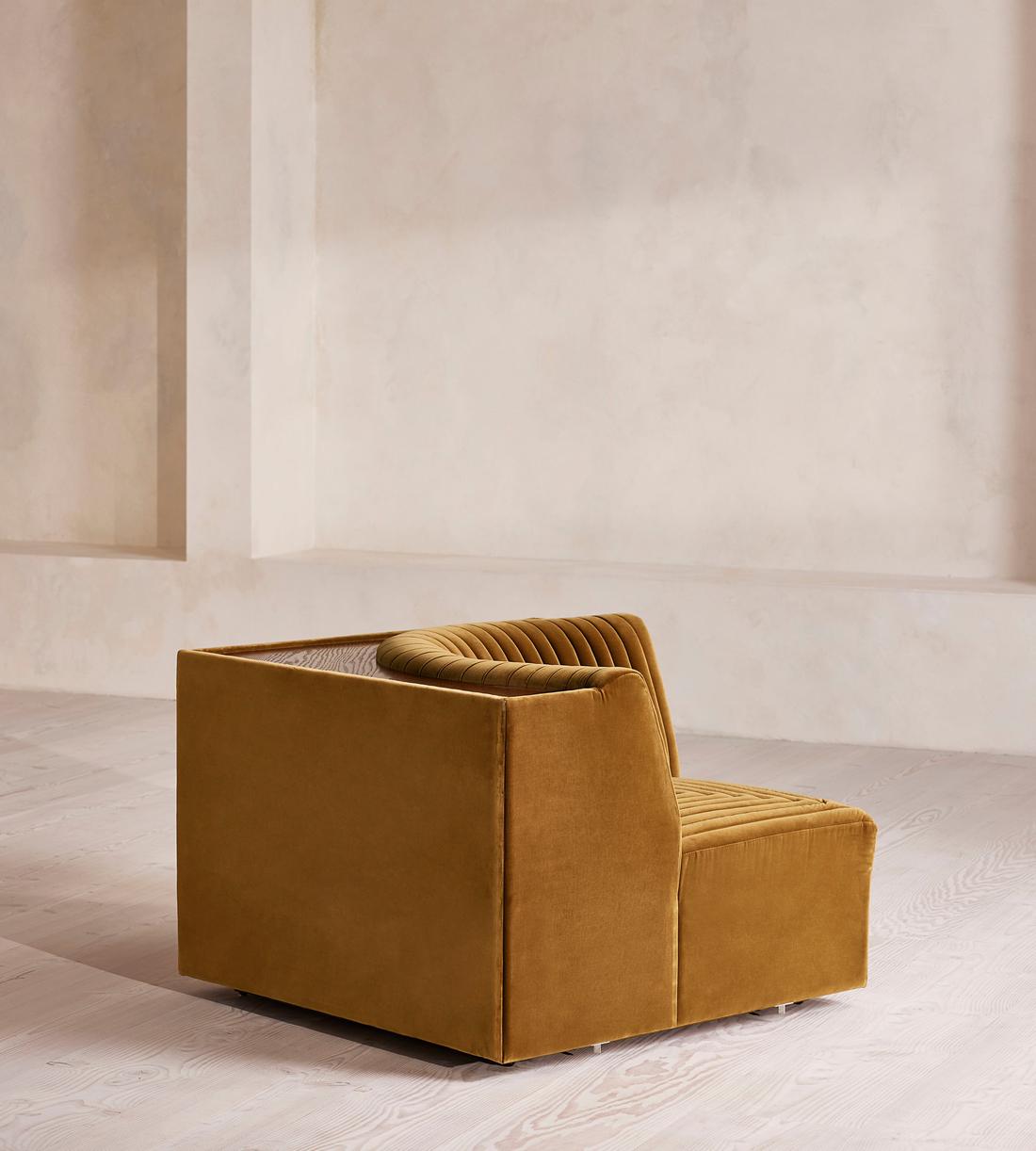 Hamish Modular Sofa - Corner Module - Velvet - Mustard - Image 9