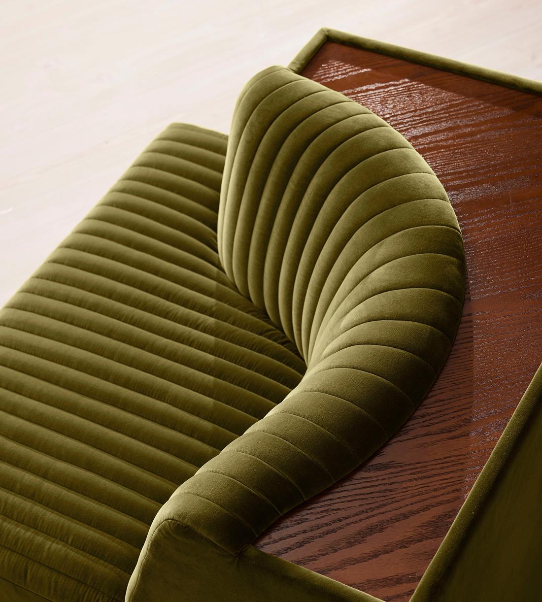 Hamish Modular Sofa - Left Arm Module - Velvet - Olive - Image 5