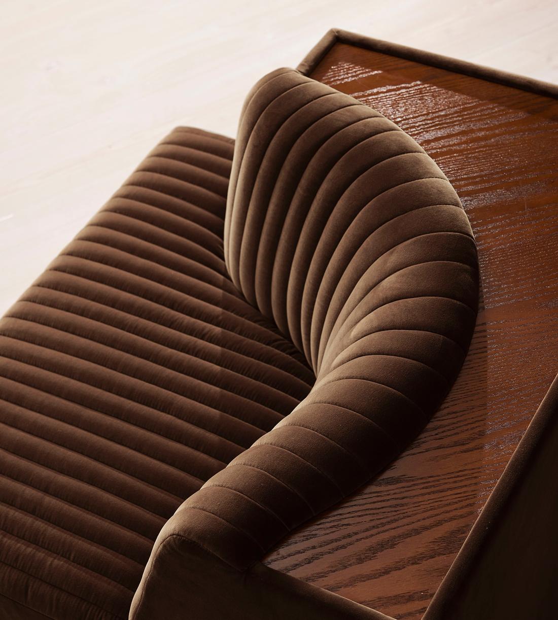 Hamish Modular Sofa - Left Arm Module - Velvet - Chocolate - Image 6