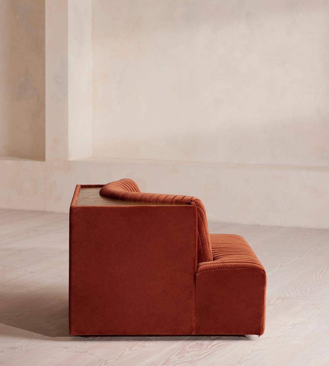 Hamish Sectional Sofa - Left Arm Module - Velvet - Rust - US - Image 3