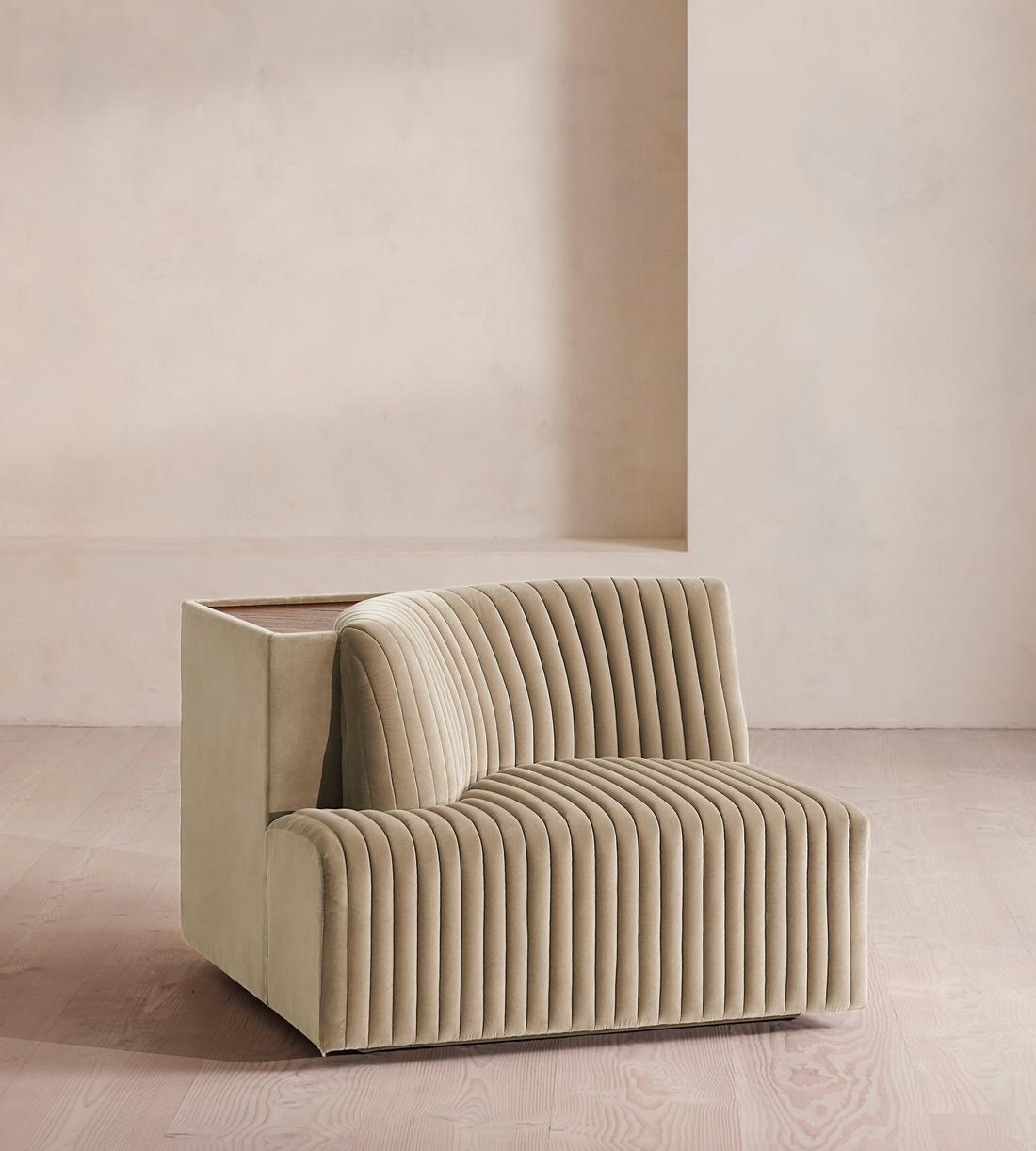 Hamish Modular Sofa - Corner Module - Velvet - Oyster - UK - Image 2