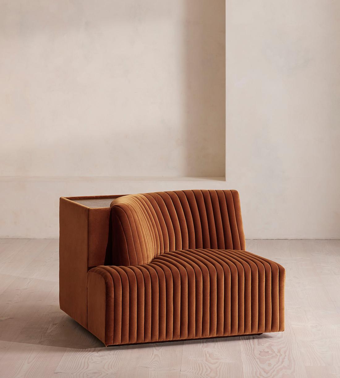Hamish Modular Sofa - Left Arm Module - Velvet - Cinnamon - UK - Image 2