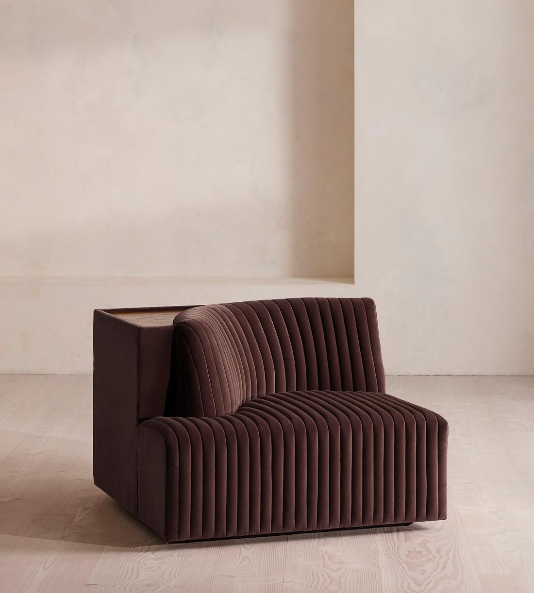 Hamish Modular Sofa - Corner Module - Velvet - Aubergine - UK - Image 2