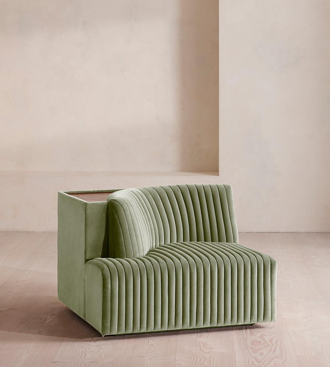 Hamish Sectional Sofa - Corner Module - Velvet - Seafoam - US - Image 2