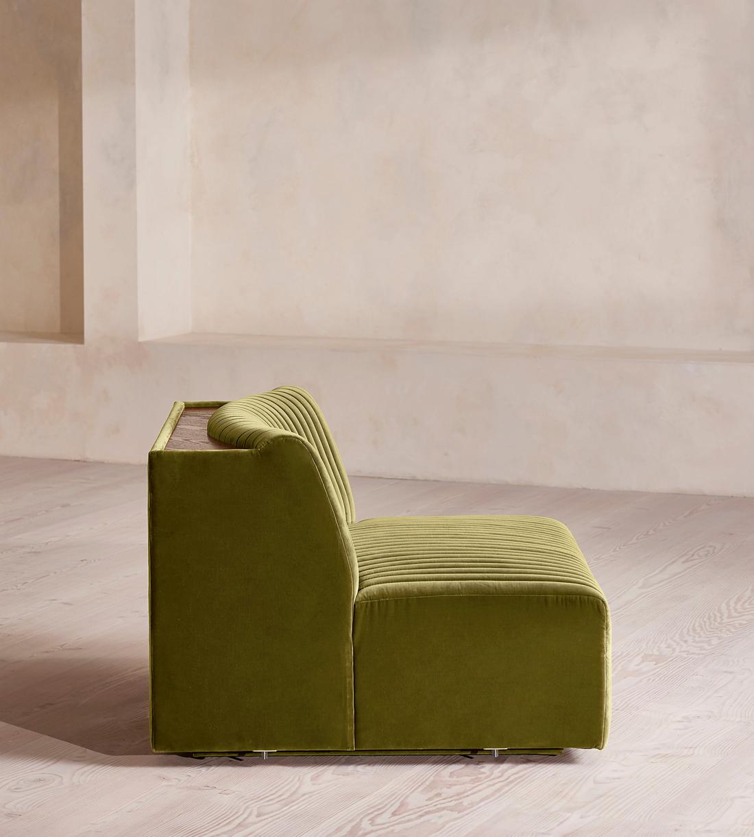 Hamish Modular Sofa - Left Arm Module - Velvet - Olive - Image 7