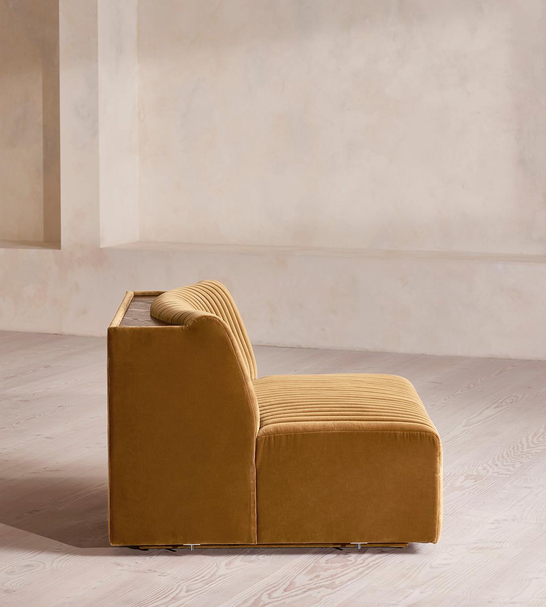Hamish Modular Sofa - Corner Module - Velvet - Mustard - Image 8