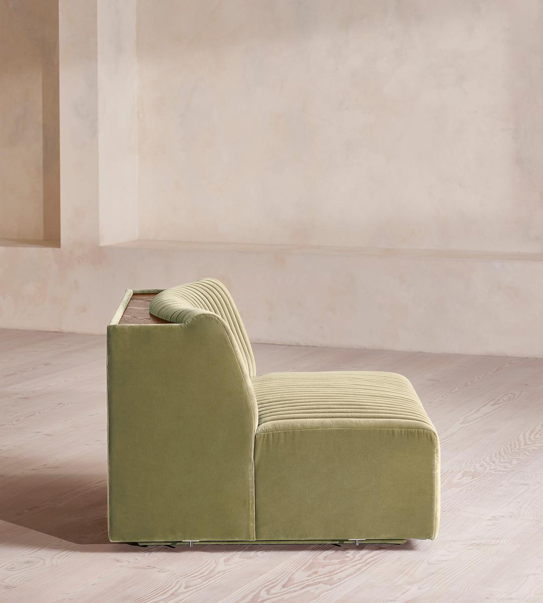 Hamish Modular Sofa - Left Arm Module - Velvet - Lichen - Image 7