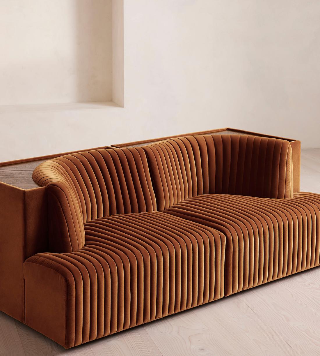 Hamish Modular Sofa - Three Seater - Velvet - Cinnamon - UK - Images - Image 5