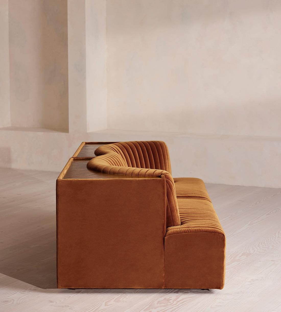 Hamish Sectional Sofa - Three Seater - Velvet - Cinnamon - US - Images - Image 3