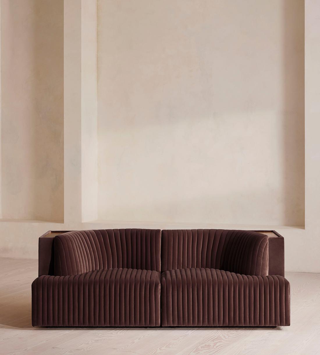 Hamish Modular Sofa - Three Seater - Velvet - Aubergine - UK - Listing - Image 1