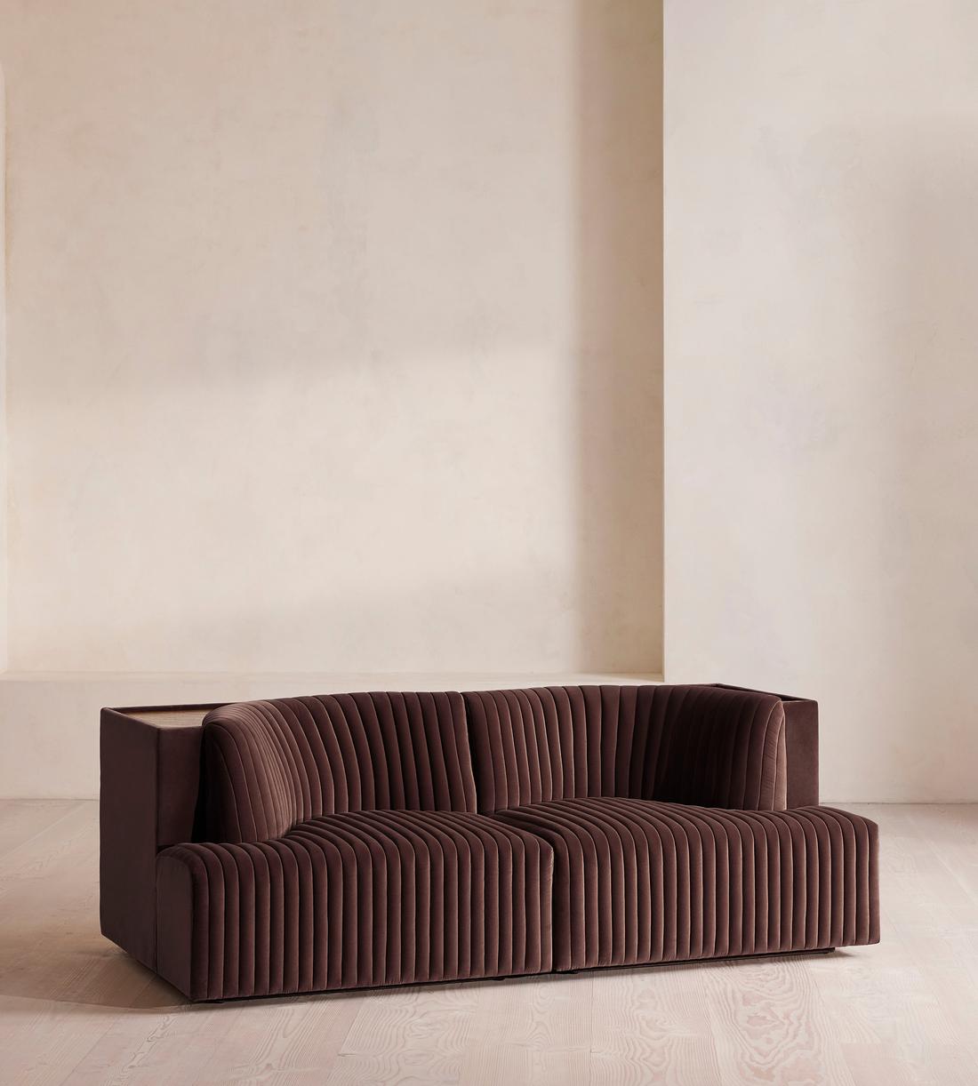 Hamish Modular Sofa - Three Seater - Velvet - Aubergine - UK - Listing - Image 2