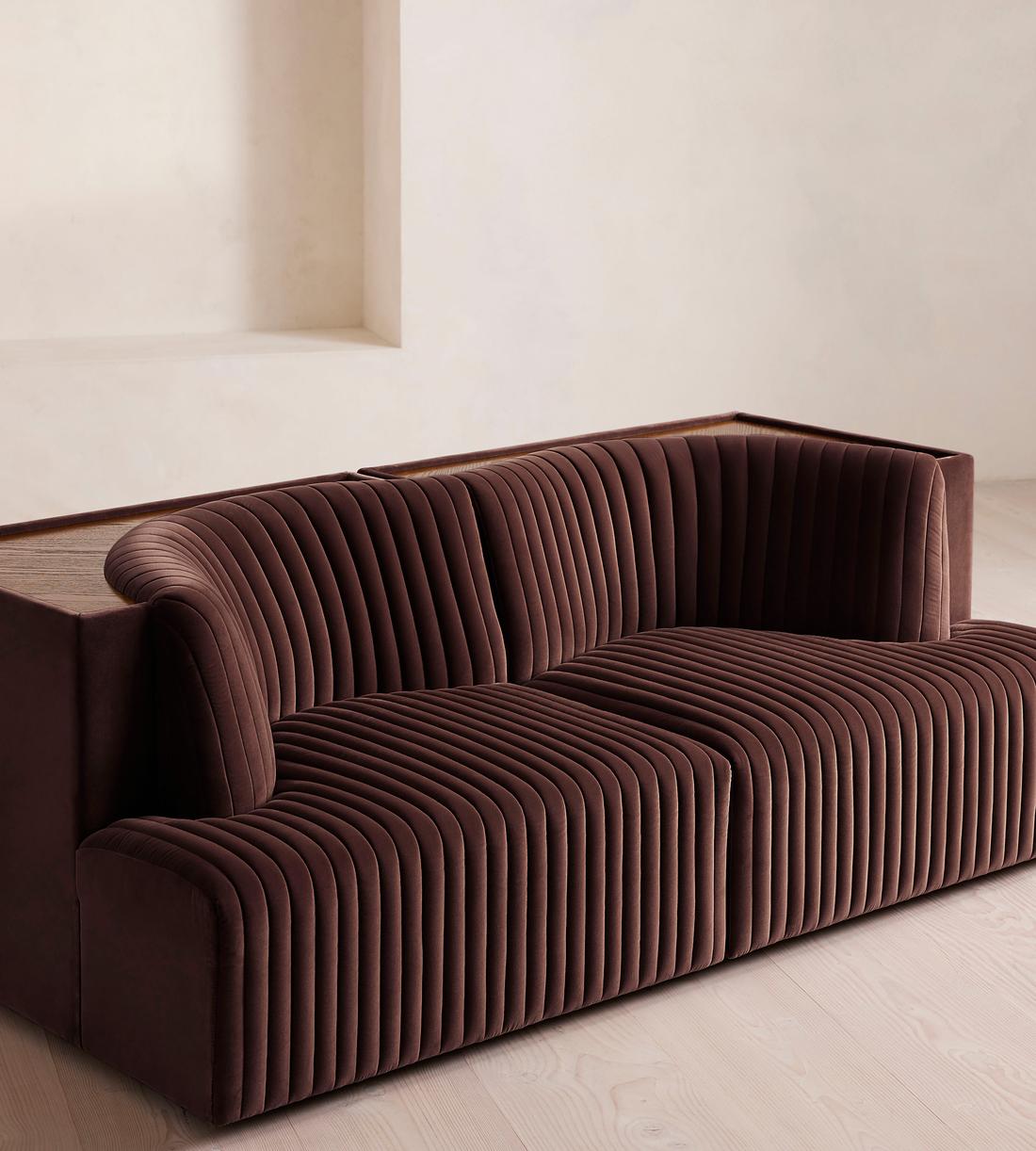 Hamish Modular Sofa - Three Seater - Velvet - Aubergine - UK - Images - Image 5