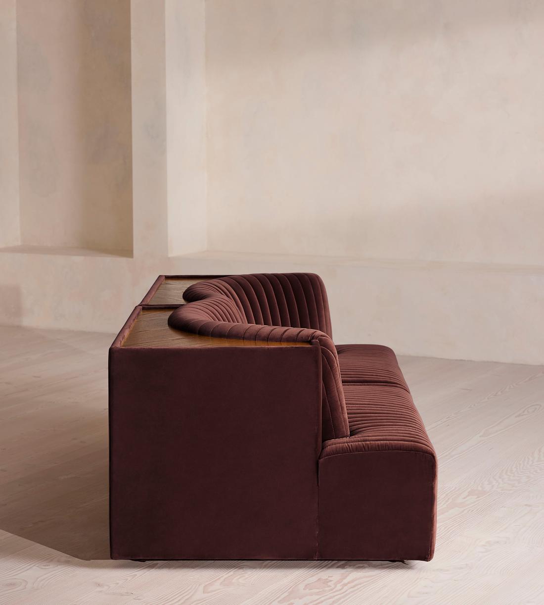 Hamish Sectional Sofa - Three Seater - Velvet - Aubergine - US - Images - Image 3