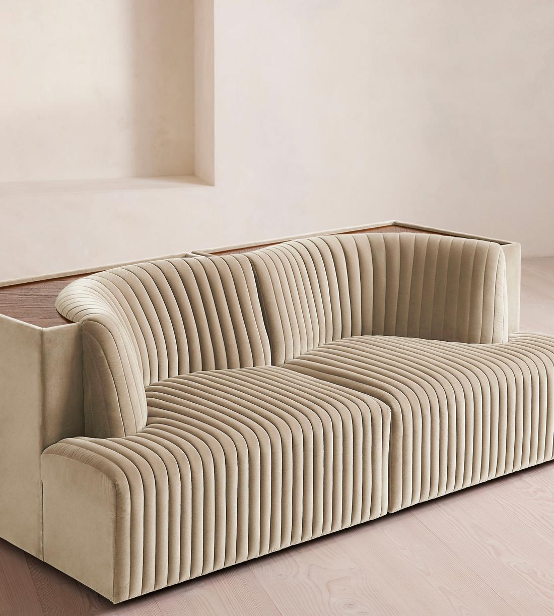 Hamish Modular Sofa - Three Seater - Velvet - Oyster - UK - Images - Image 5