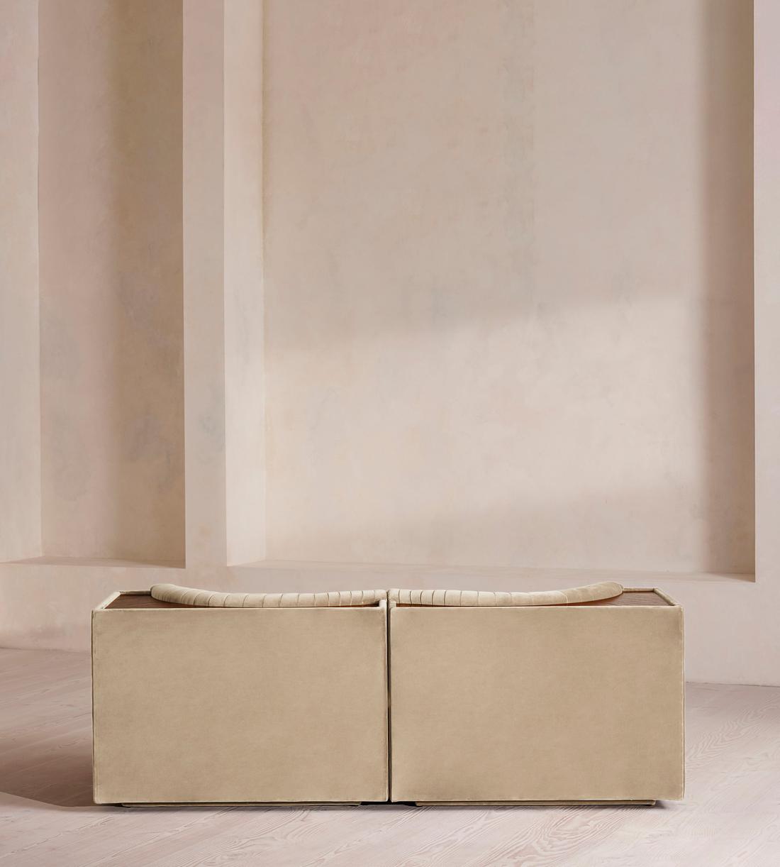 Hamish Sectional Sofa - Three Seater - Velvet - Oyster - US - Images - Image 4