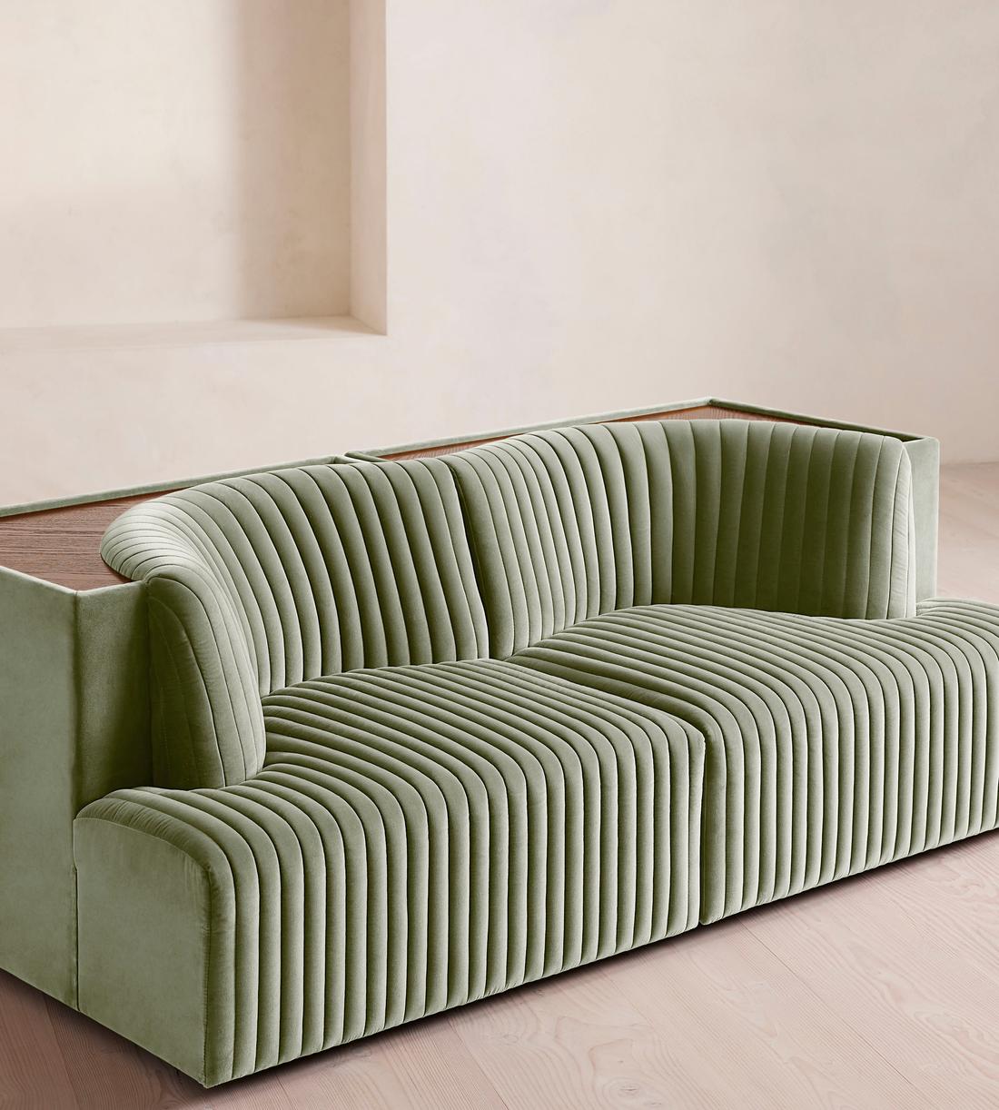 Hamish Modular Sofa - Three Seater - Velvet - Seafoam - UK - Images - Image 5