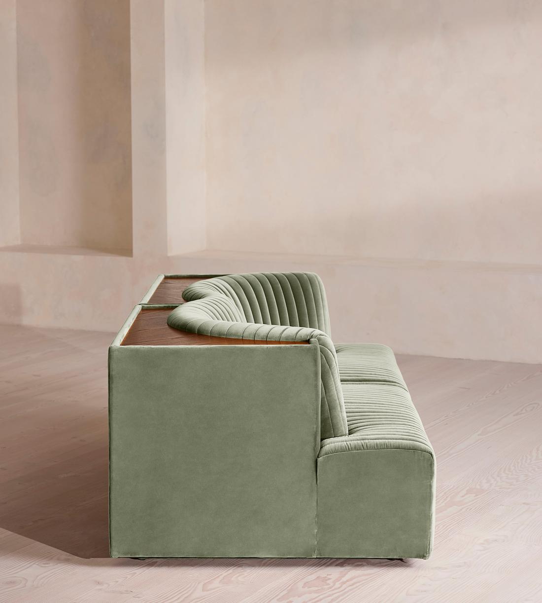Hamish Sectional Sofa - Three Seater - Velvet - Seafoam US - Images - Image 3