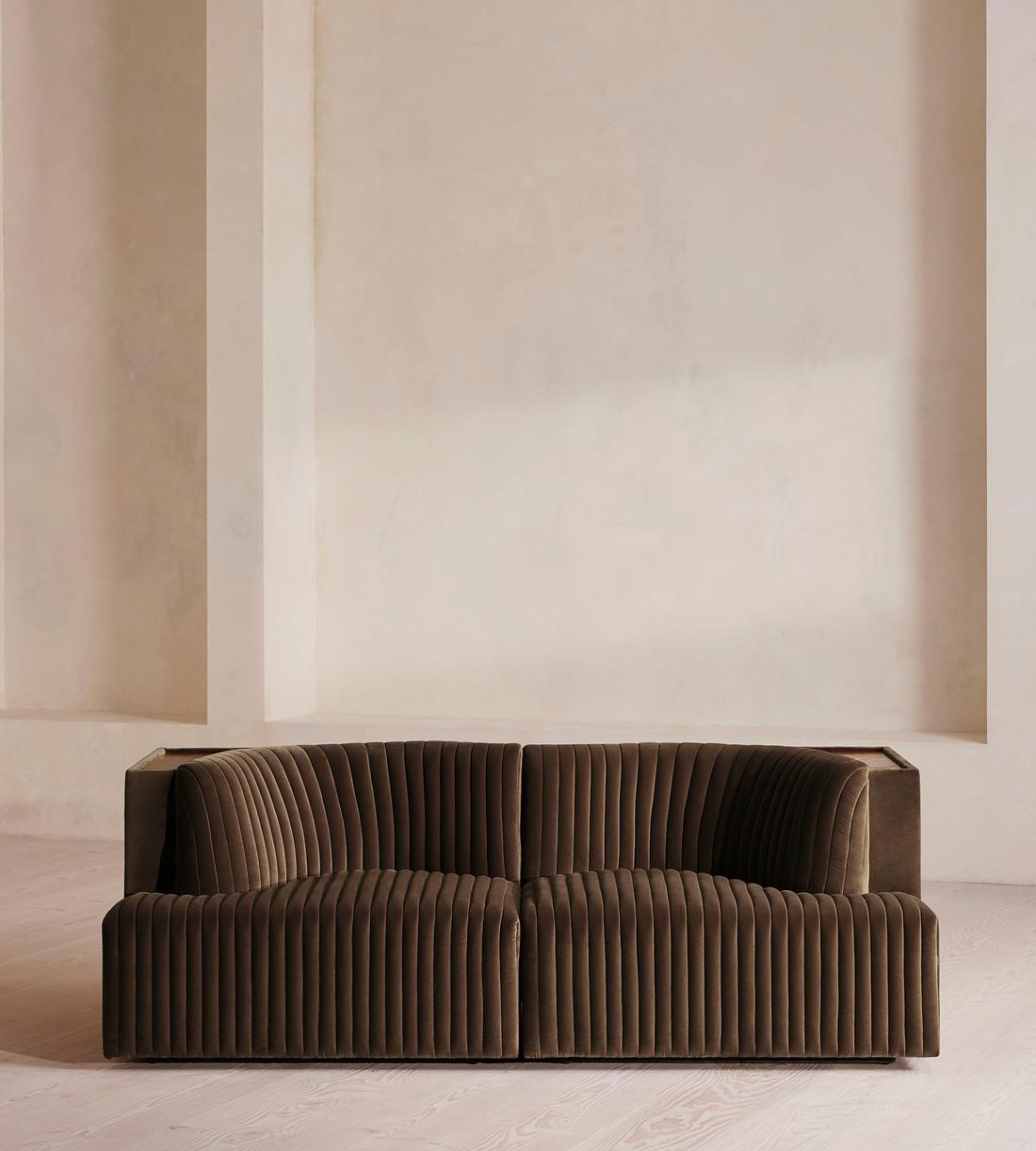 Hamish Modular Sofa - Three Seater - Velvet - Chocolate - Listing - Image 1