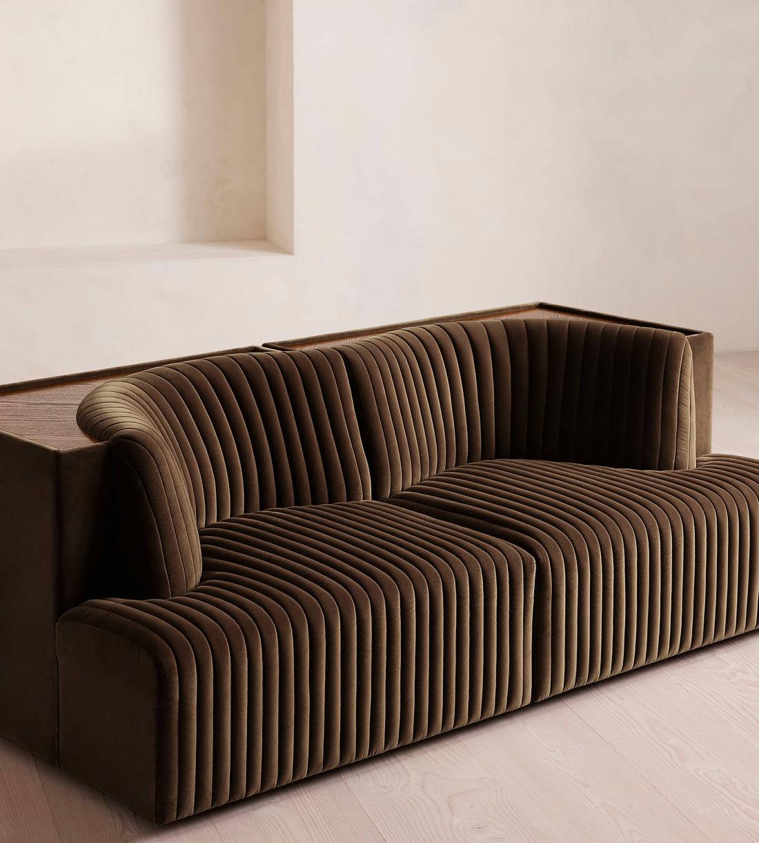 Hamish Modular Sofa - Three Seater - Velvet - Chocolate - Images - Image 5