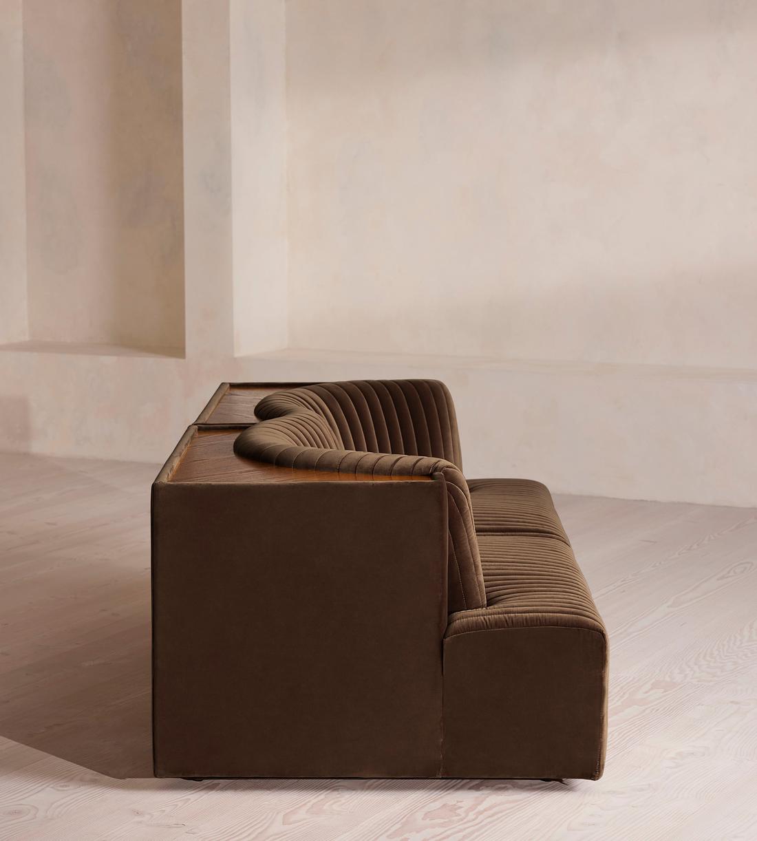 Hamish Sectional Sofa - Three Seater - Velvet - Chocolate - US - Images - Image 3