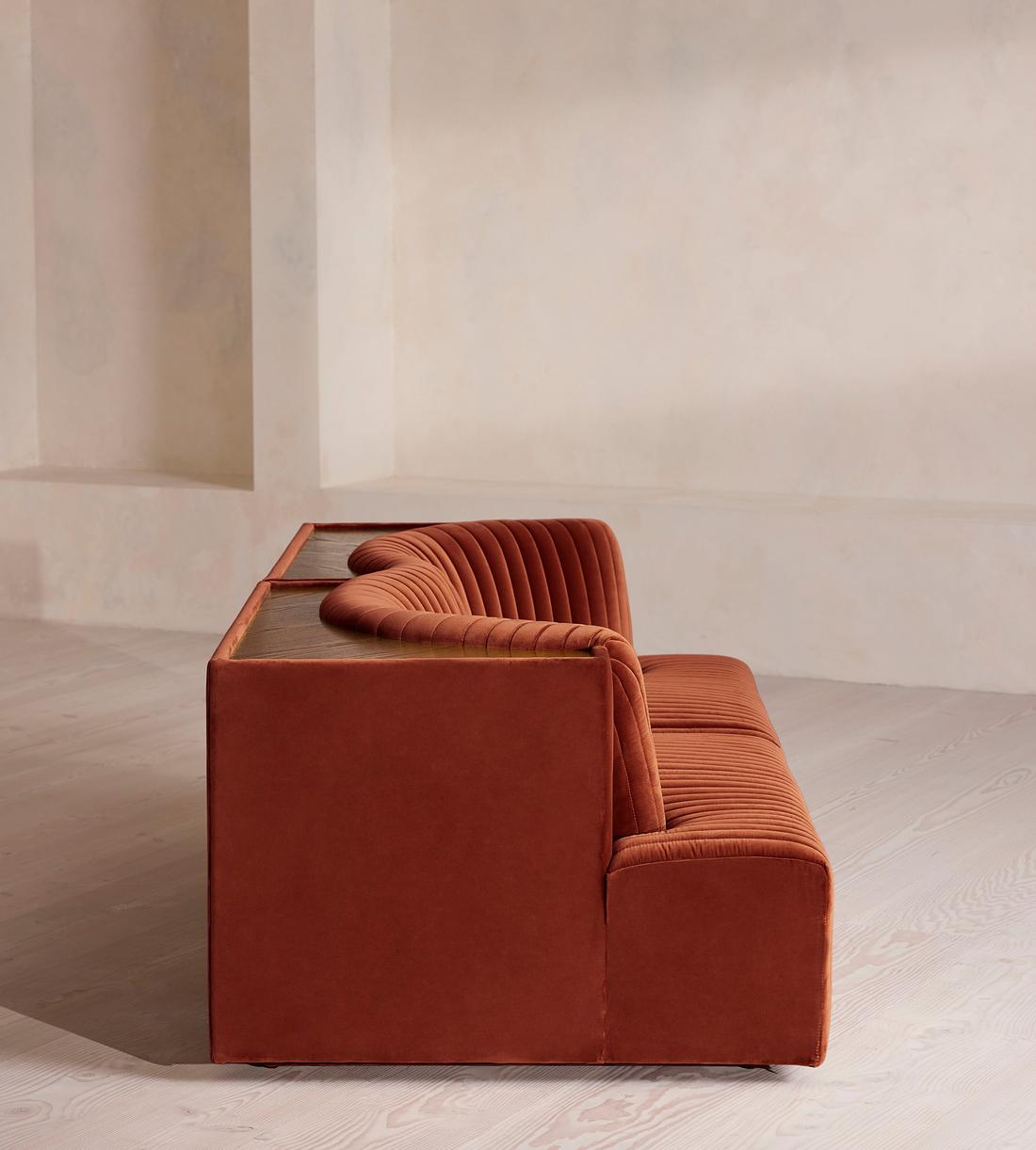 Hamish Sectional Sofa - Three Seater - Velvet - Rust - US - Images - Image 3